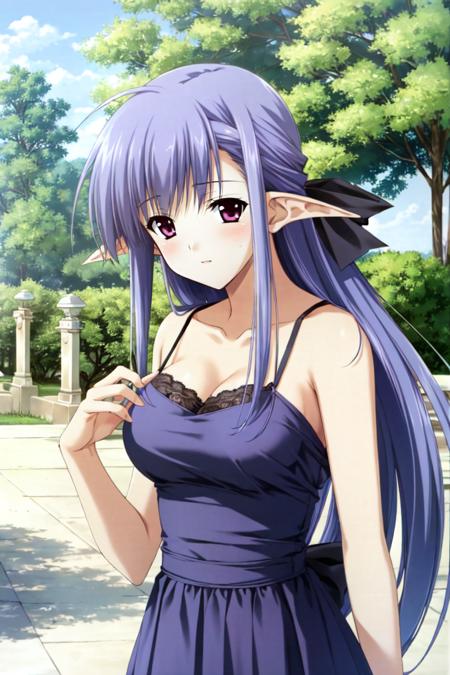 00005-1809697584-masterpiece, best_quality, 1girl, solo, nerine, shuffle!, pointy ears, blue hair, red eyes, outdoors,.png